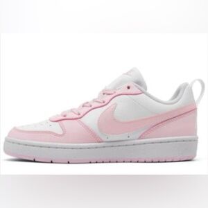 Nike Girls Court Borough Low Recraft Sneakers White Pink Foam Size 5Y Basketball